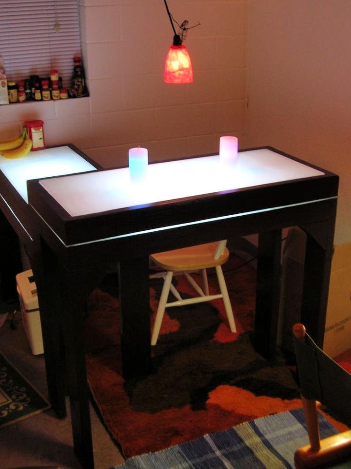 Light up Bar Table Using Scrap Wood