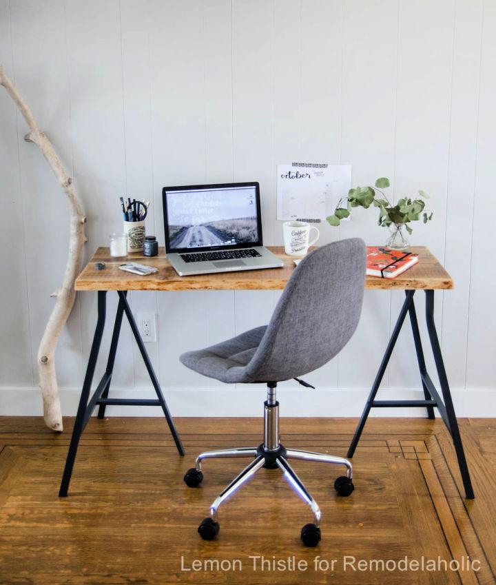 Live Edge Desk with Trestle Legs