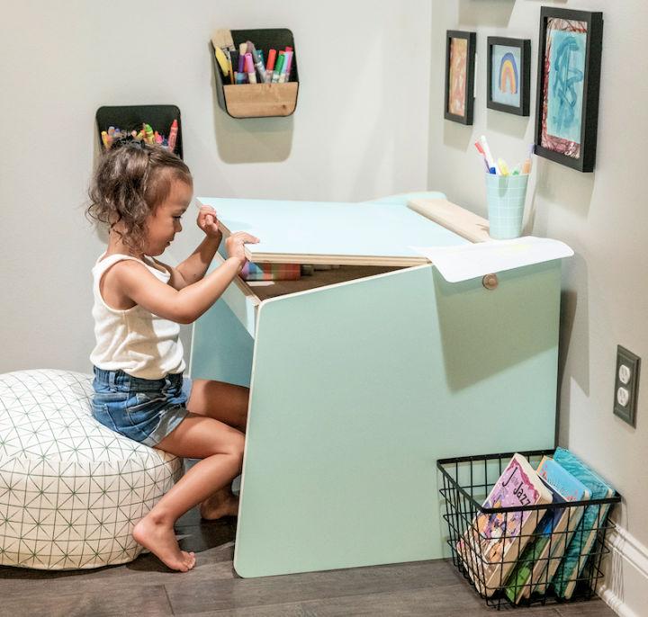 25 DIY Kids Desk Plans And Ideas To Build Your Own   Make A Kids Desk 