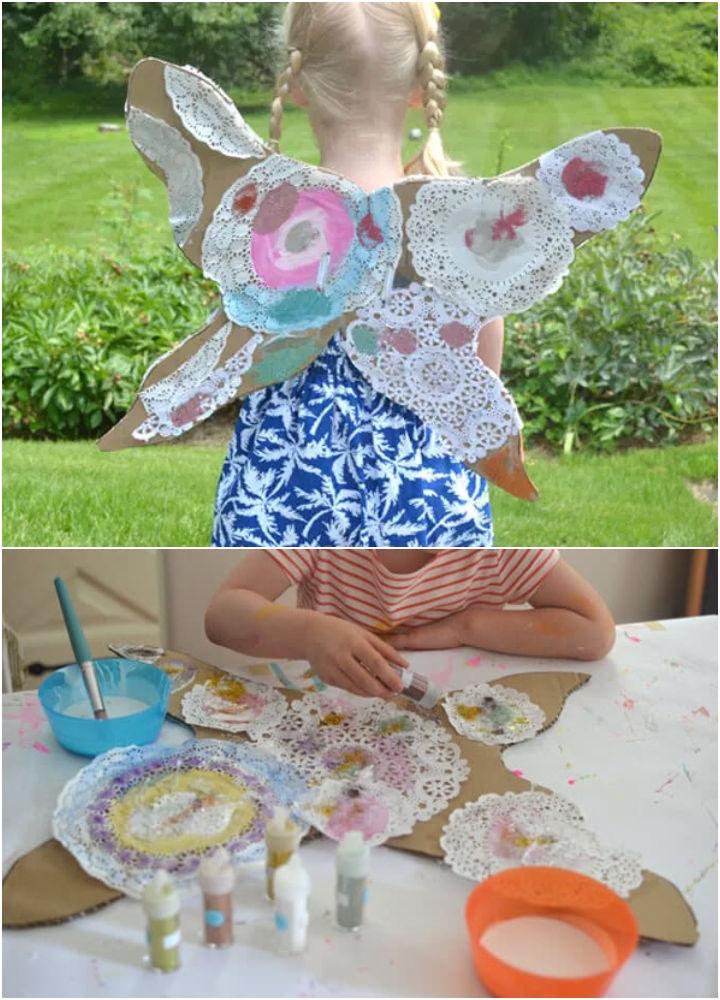Making Faerie Wings with Cardboard and Doilies