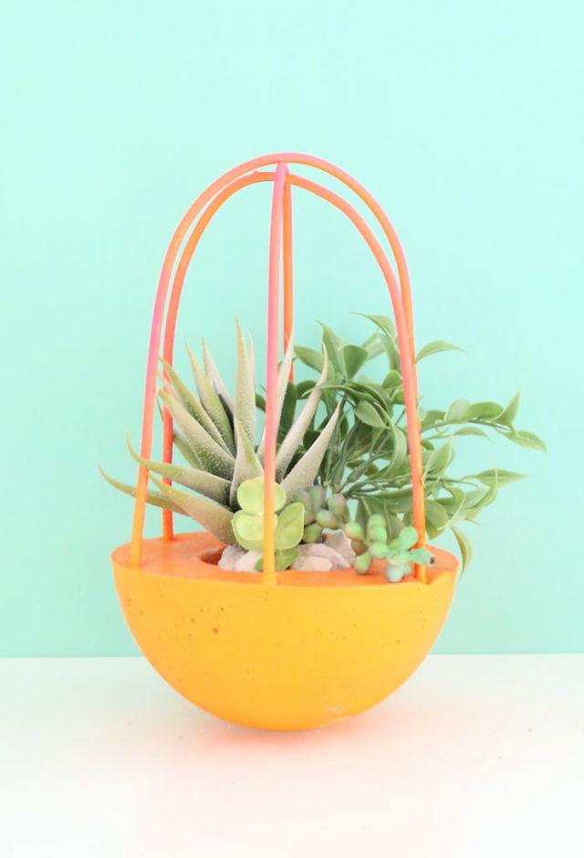 Modern DIY Caged Planters