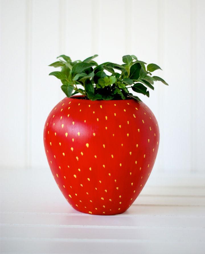 Painted Strawberry Herb Planter