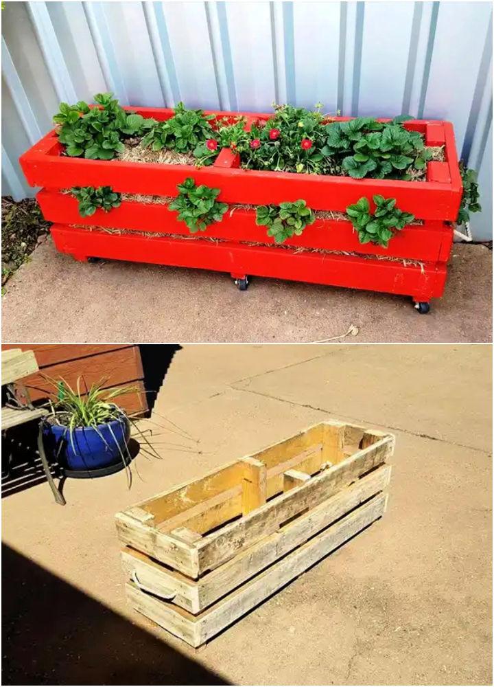 Pallet Strawberry Planter Box