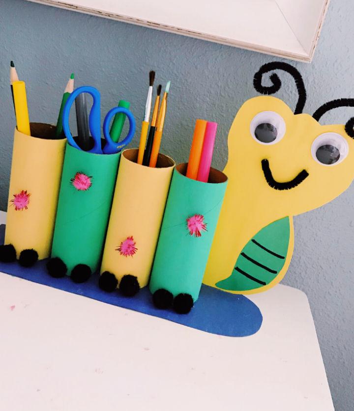 Paper Roll Caterpillar Pencil Holder