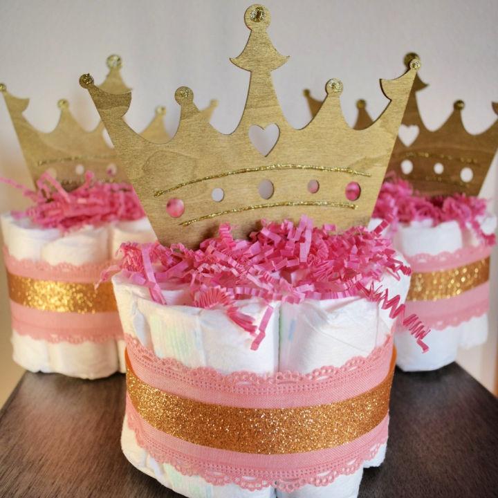 Pink And Gold Mini Diaper Cake