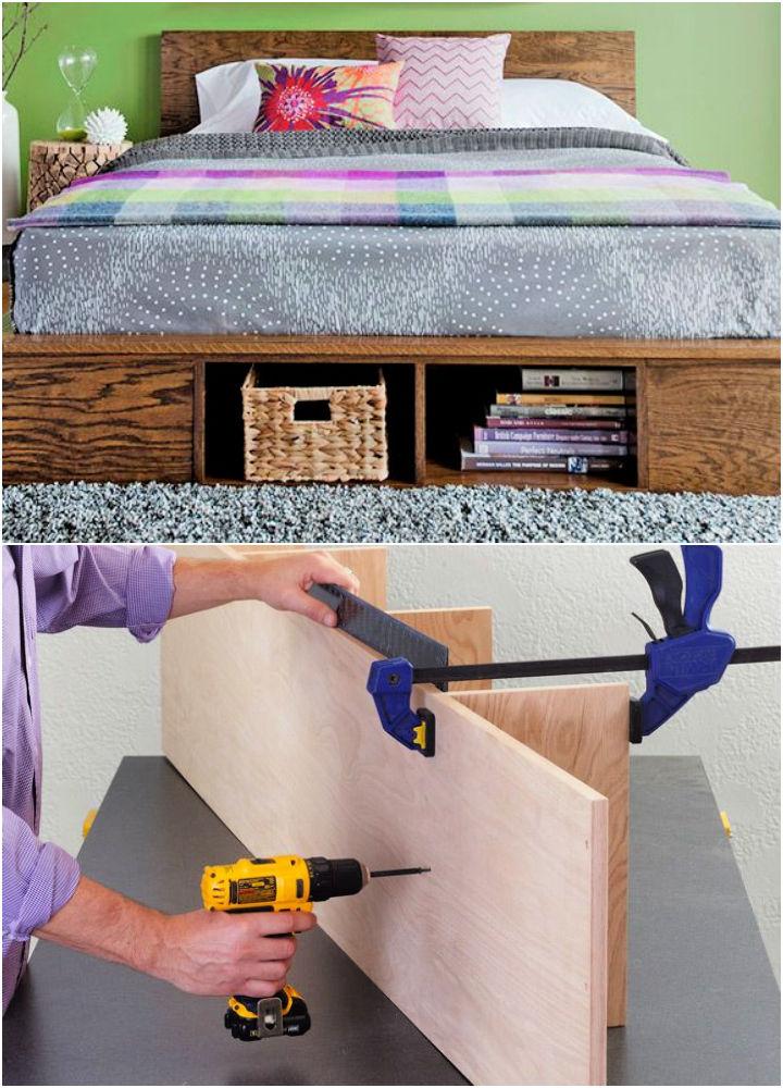 Platform Bed with Storage Plan