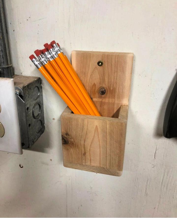 Scrap Wood Hanging Pencil Holder