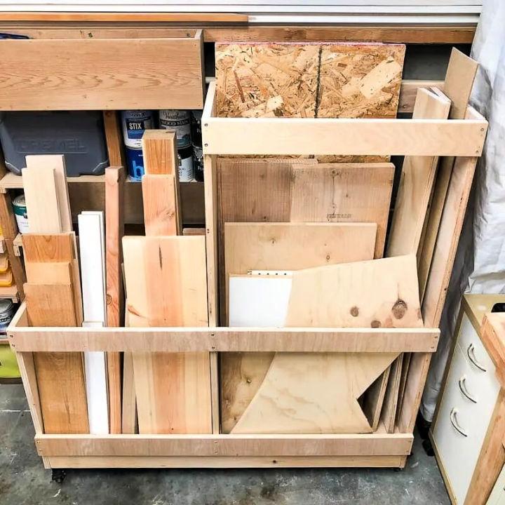 Scrap Wood Lumber Storage Cart