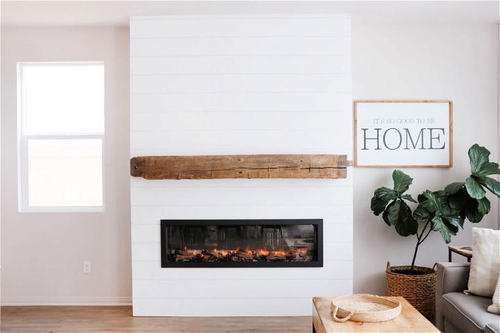 Shiplap Electric Fireplace Build with Mantel