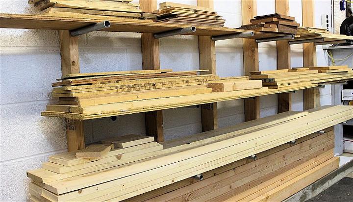 Simple Wall Lumber Storage Rack