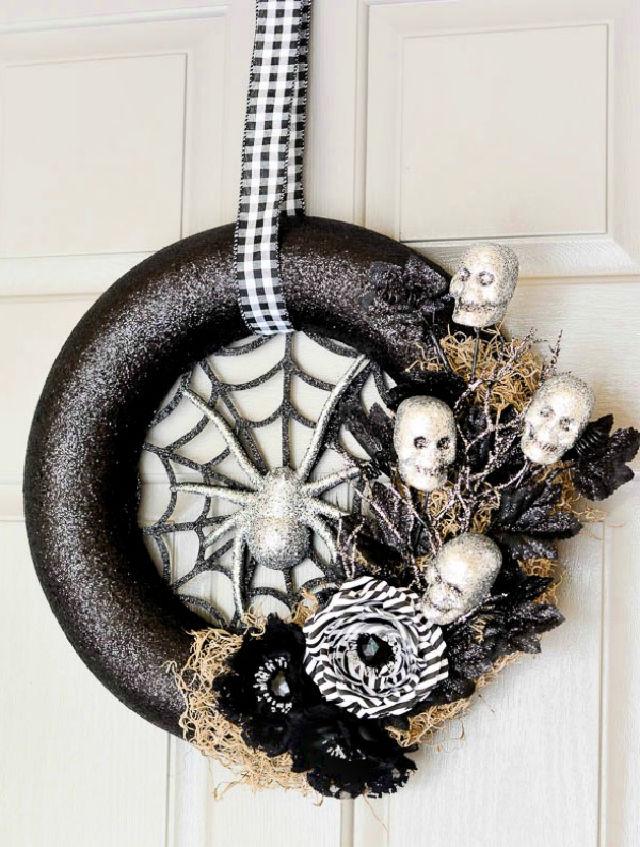 Spider Web Halloween Wreath