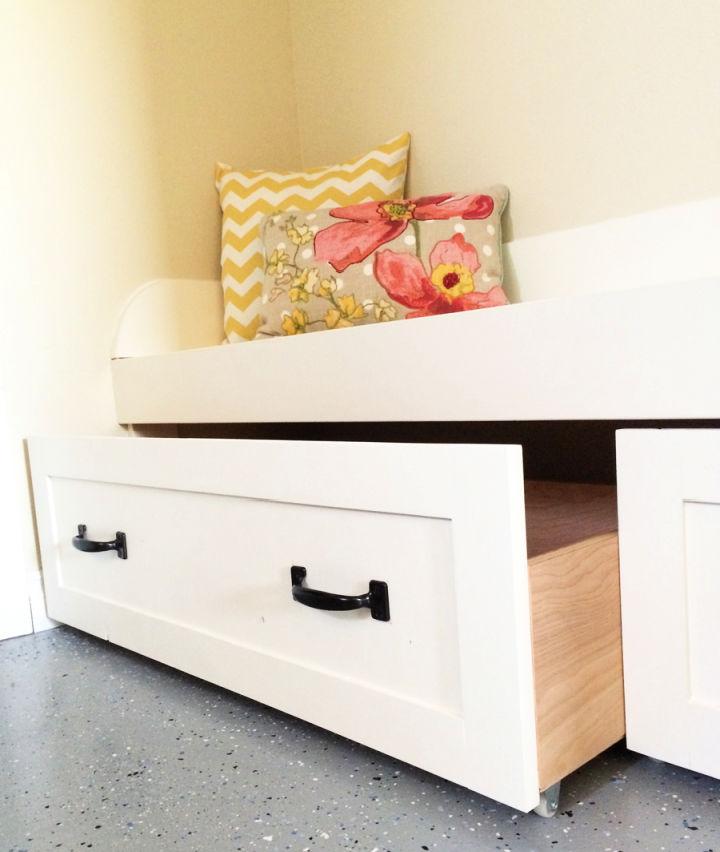 Trundle Drawers for Mudroom Bench