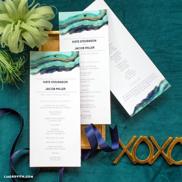 Watercolor Wedding Programs