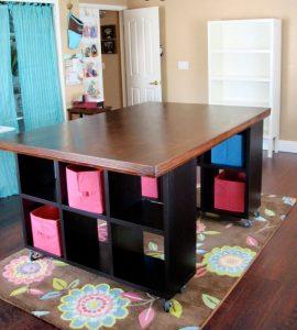 25 DIY Craft Table Ideas with Storage and Easy To Build - Blitsy