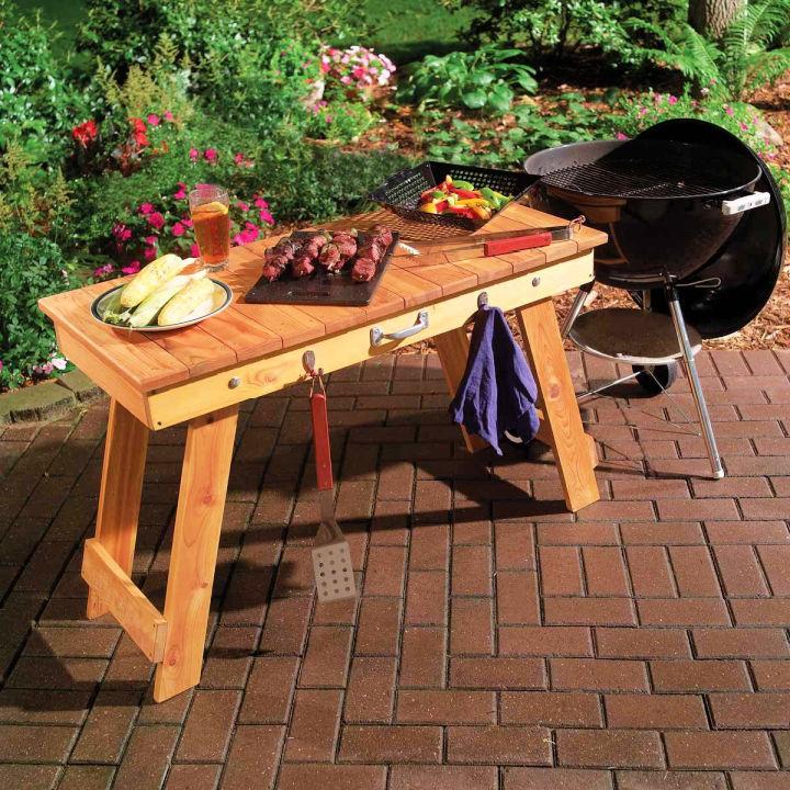 Wooden Fold Up Grill Table