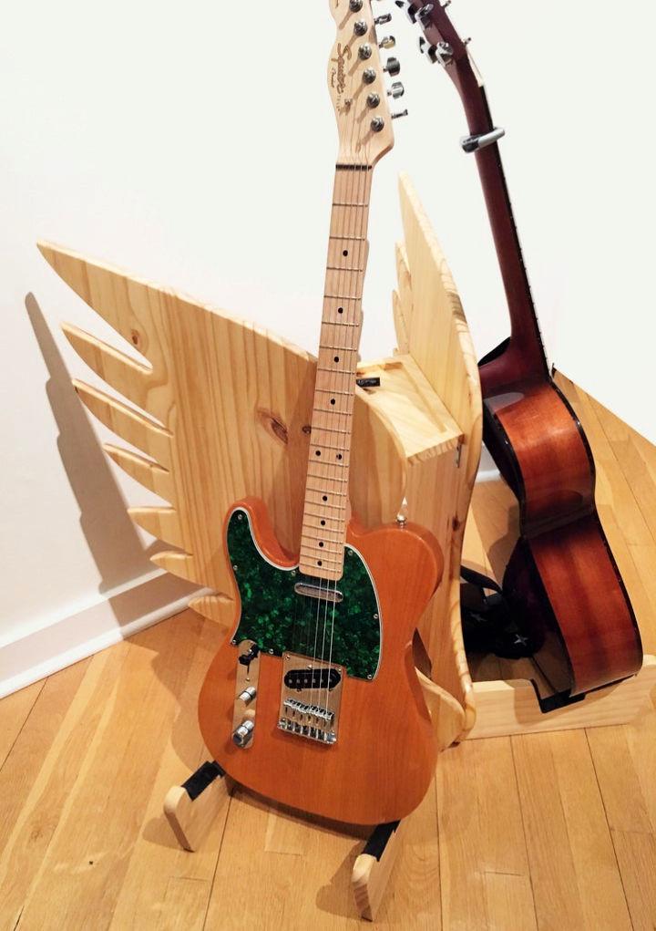Woodworking Winged Guitar Stand