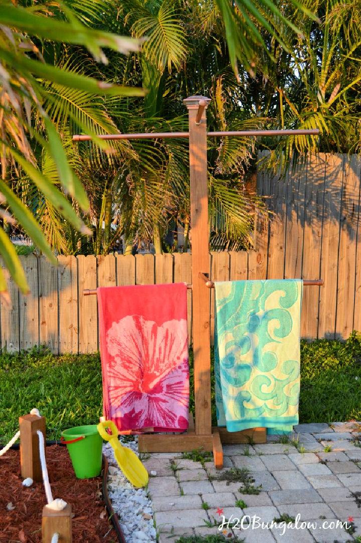 Build an Outdoor Standing Towel Rack