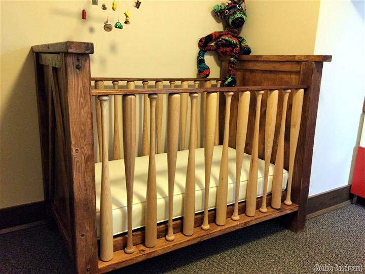 DIY Baseball Bat Baby Crib