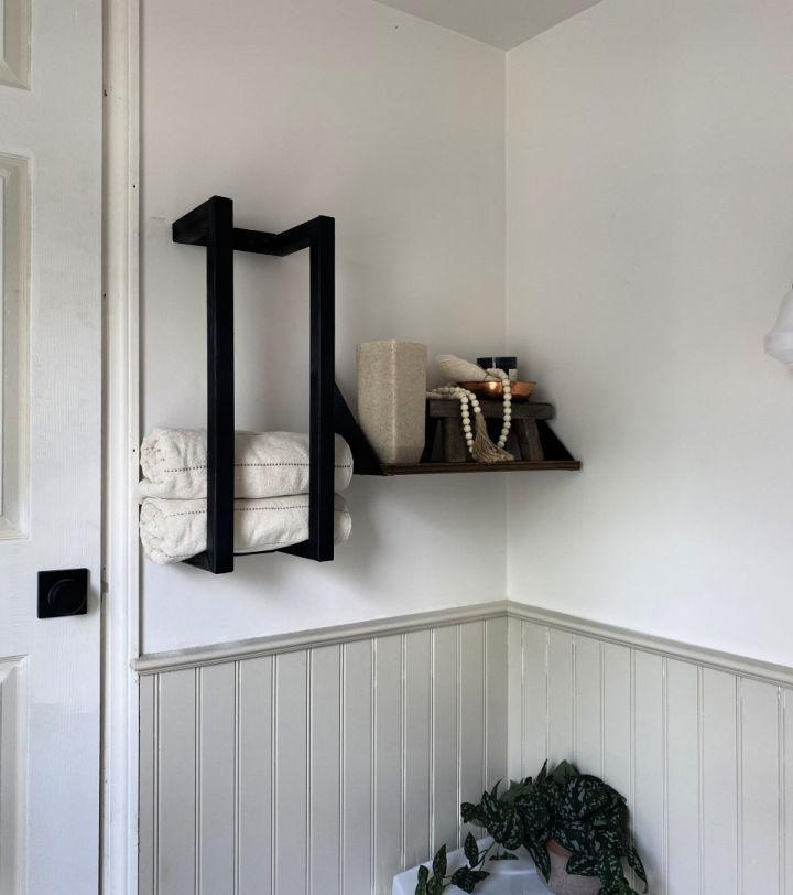 DIY Floating Towel Rack