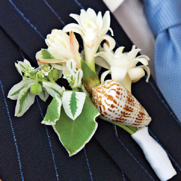 DIY Seashell Boutonniere