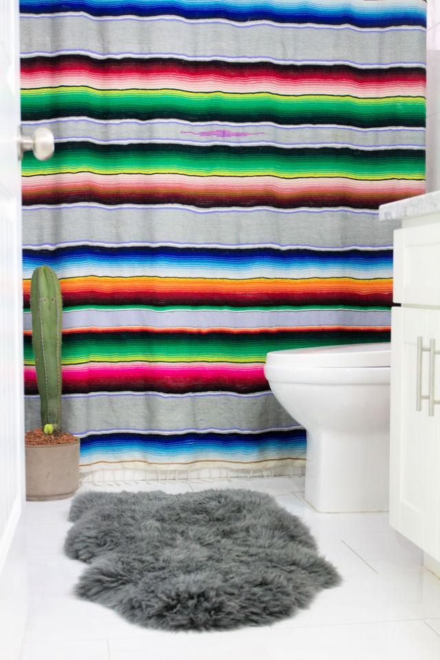 DIY Serape Shower Curtain