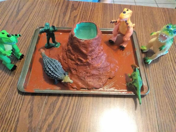DIY Volcano Using Playdough