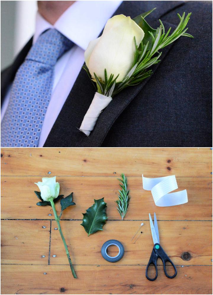 Easiest DIY Wedding Boutonniere