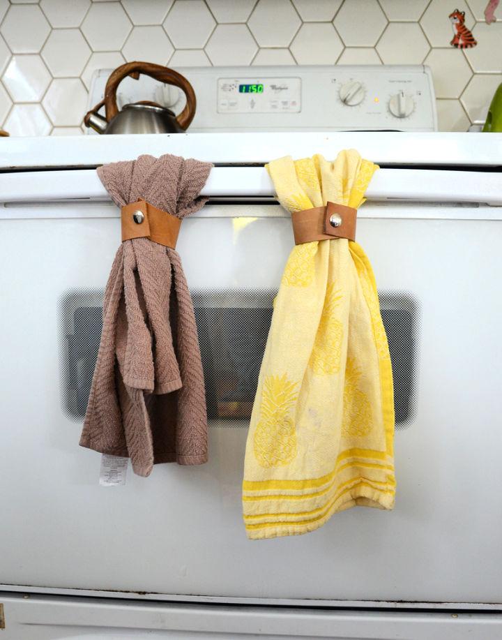 Leather Kitchen Towel Holder