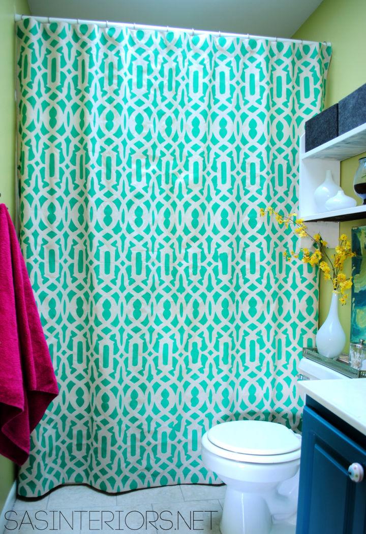 Stenciled Shower Curtain Using Drop Cloth