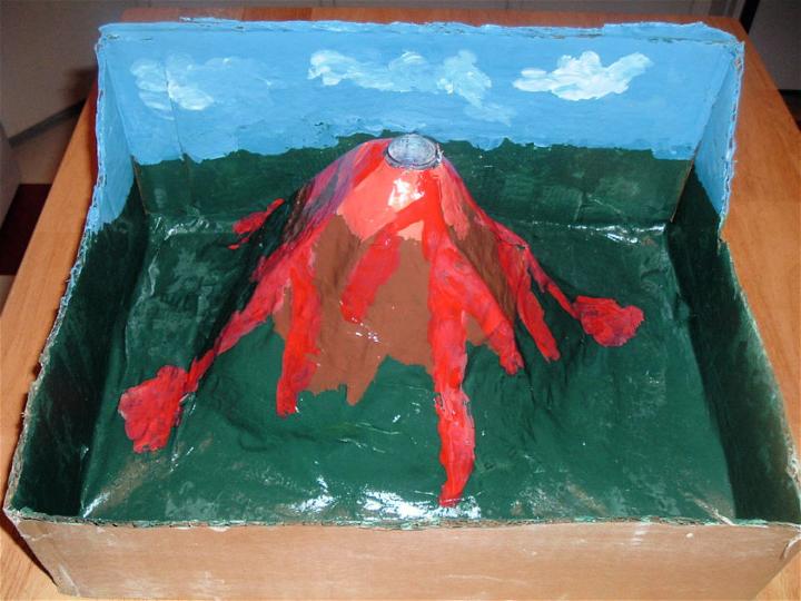 Volcano with Paper Mache