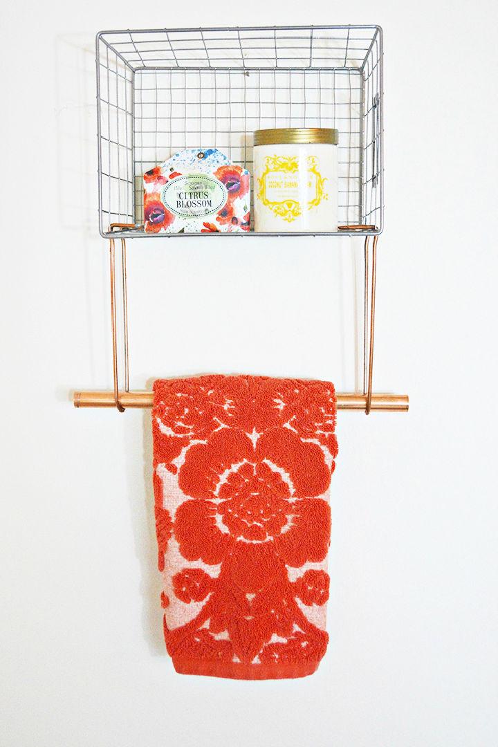 Wire Basket Towel Rack