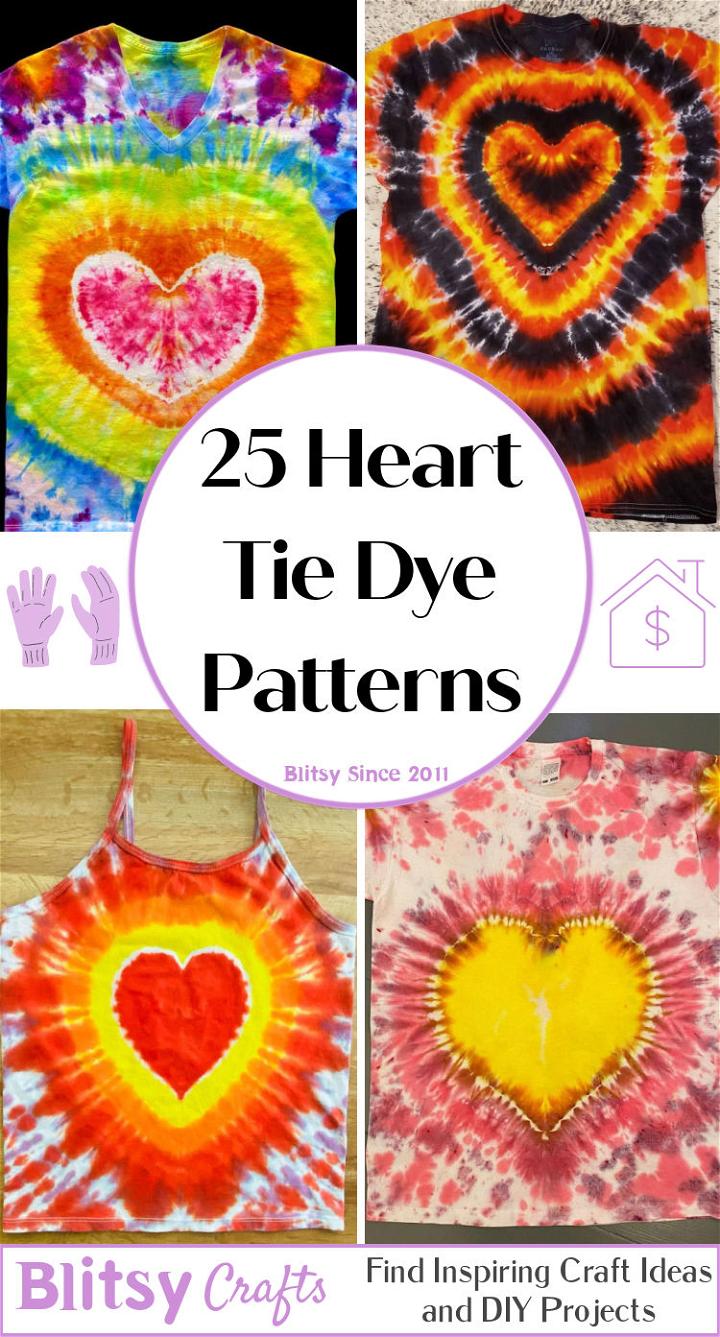 25 Heart Tie Dye Patterns (How to Heart Tie Dye Shirt)