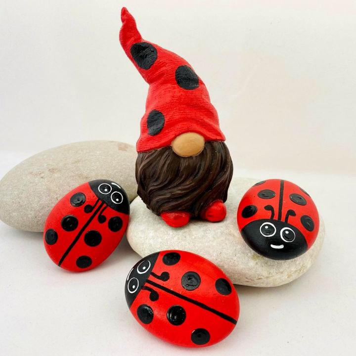 Adorable Ladybug Rock Painting