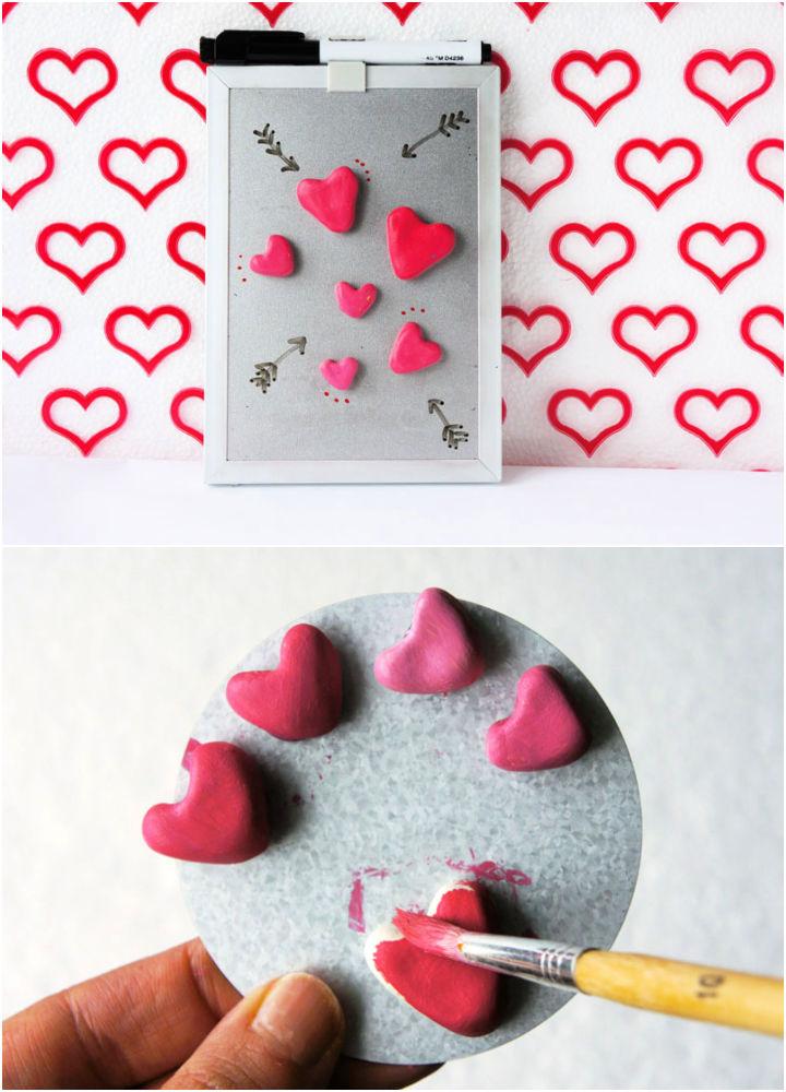 Air Dry Clay Heart Magnets