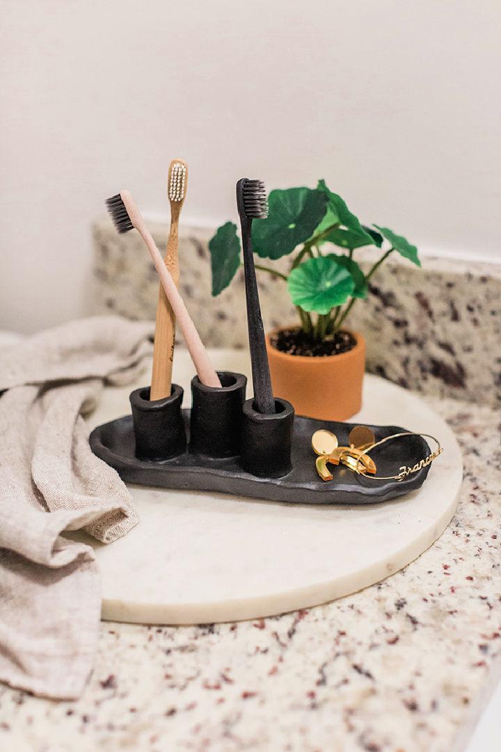 Air Dry Clay Toothbrush Holder