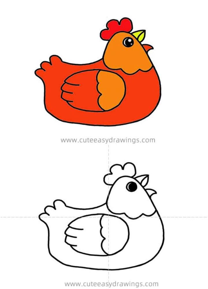 Beautiful Draw a Chicken Mom