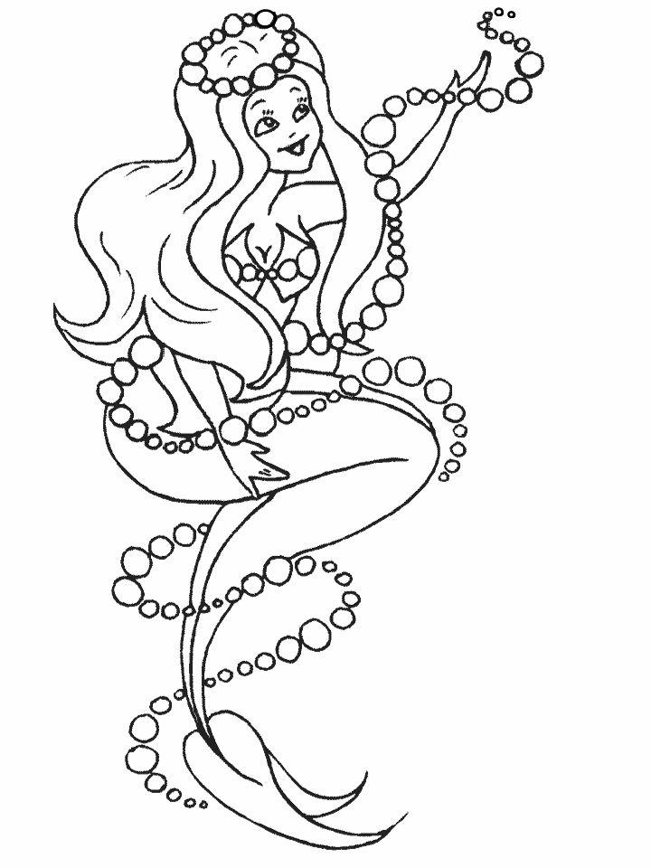 Beautiful Mermaid Coloring Pages