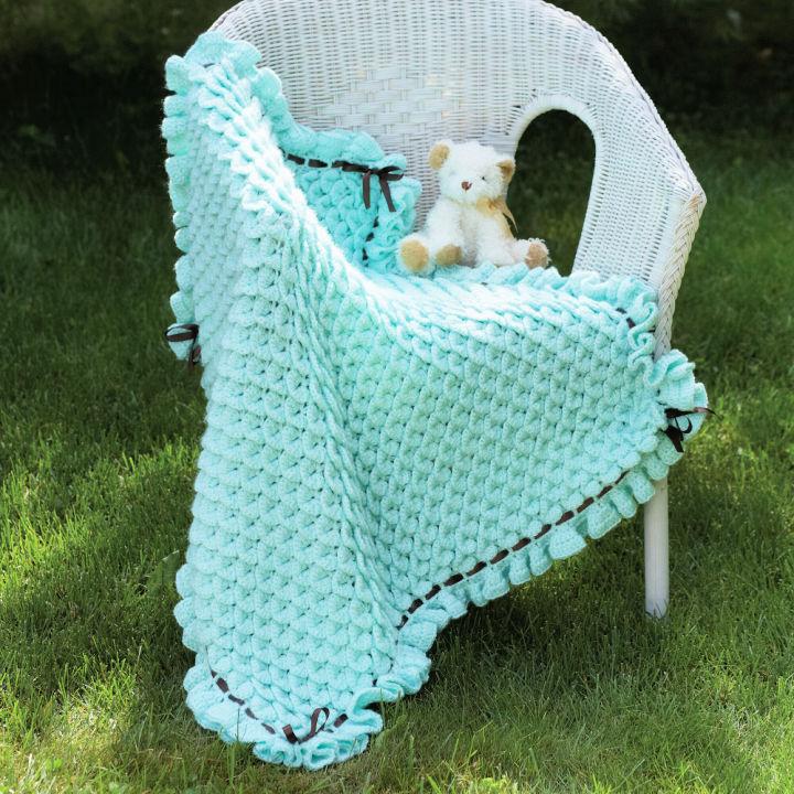 Crocodile Stitch Crochet Baby Blanket Pattern