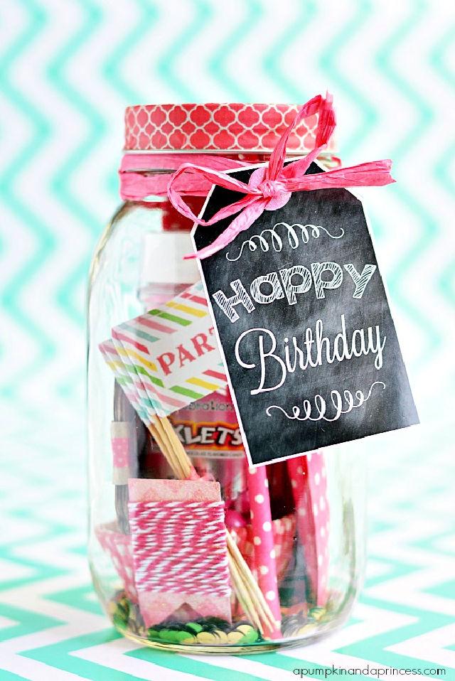 Birthday in a Jar Mason Jar