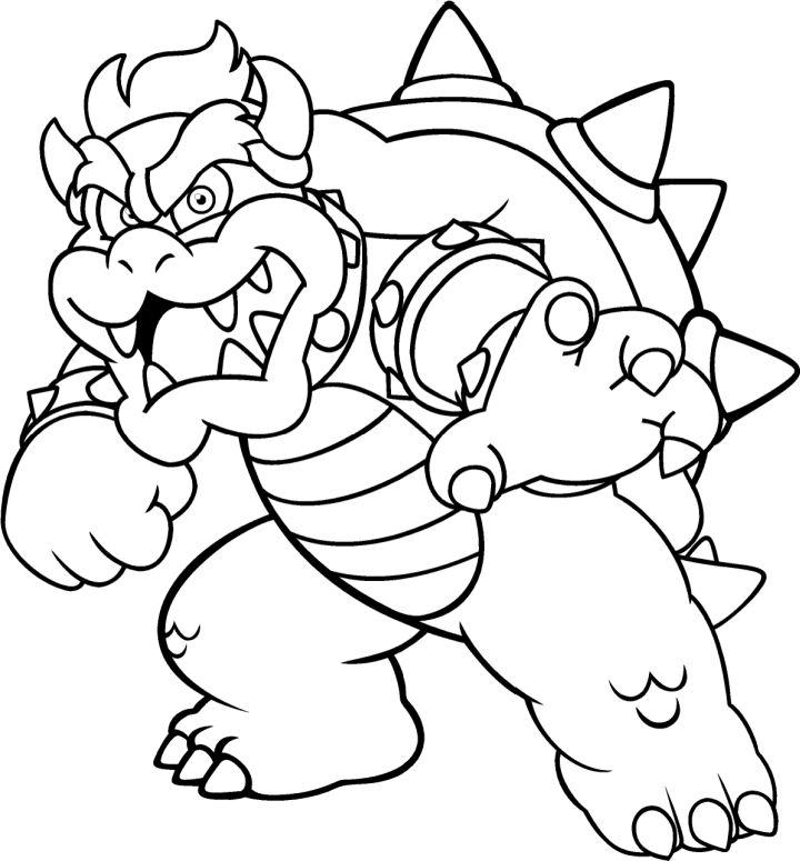 Bowser Mario Coloring Pages for kids