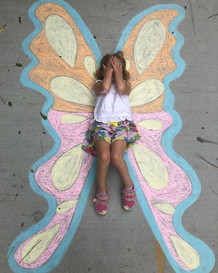 Butterfly Chalk Street Art