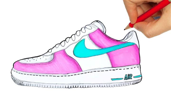 Cartoon Nike Shoes Drawing
