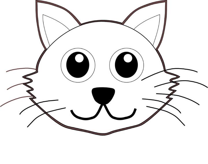 Cat Face Coloring Book Pages