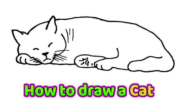 Cat Laying Down Drawing