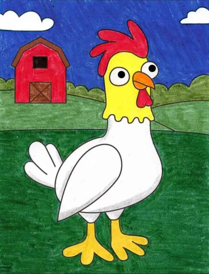 Chicken Cartoon Drawing