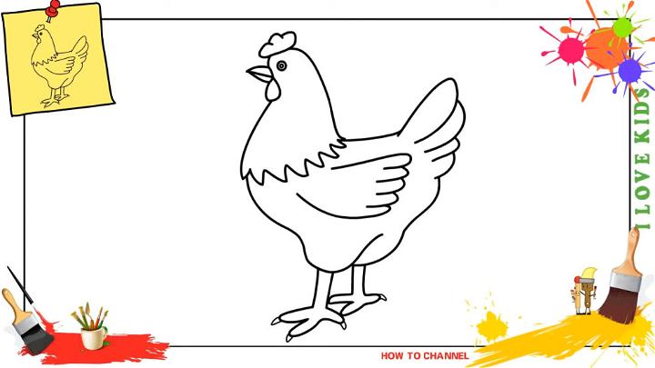 Chicken Drawing for Children