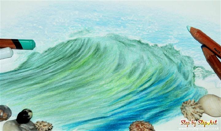 Creating Waves In Coloured Pencils