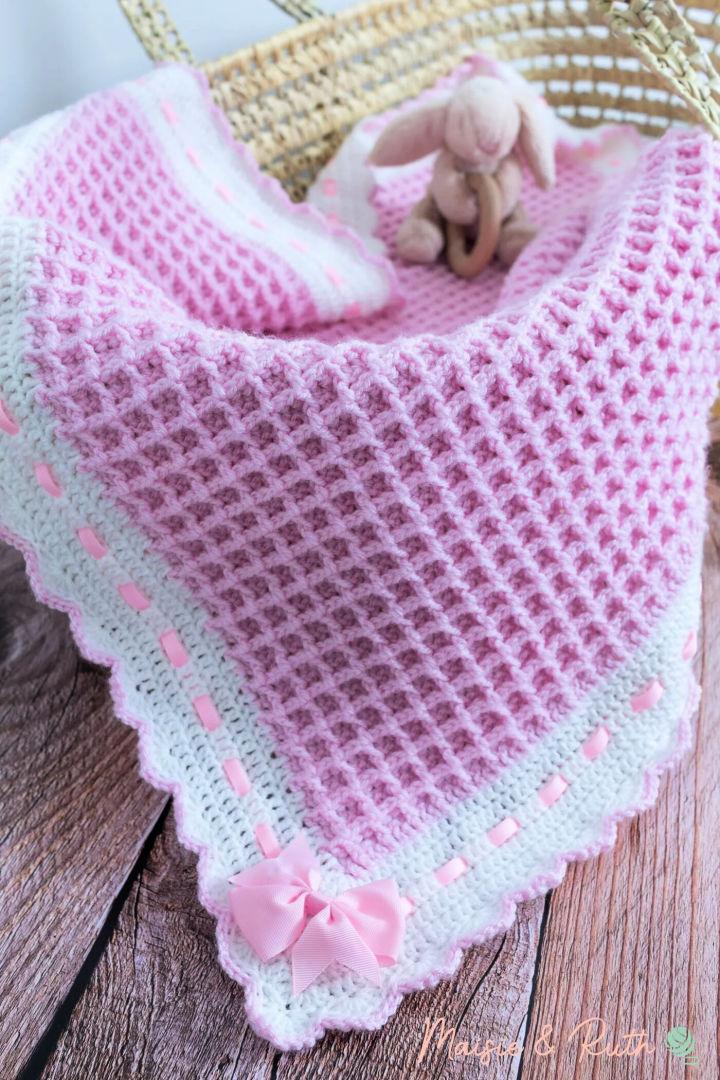 Crochet Waffle Stitch Baby Blanket Pattern