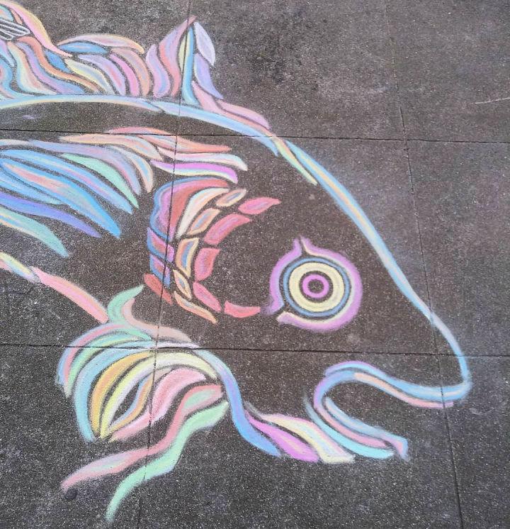 Cute Chalk Fish Art