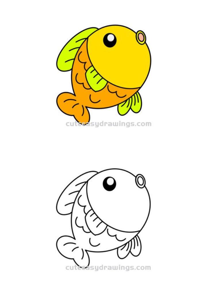 Cute Draw a Curious Fish